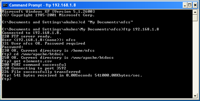 A screenshot of the Command Prompt window