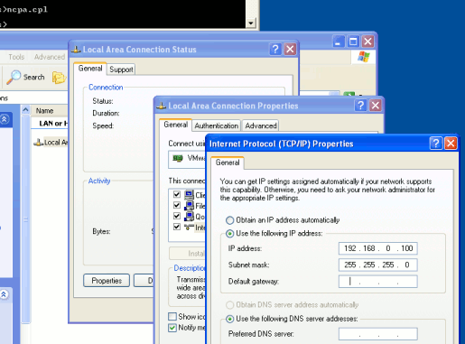 Screenshot of the window of IP Properties